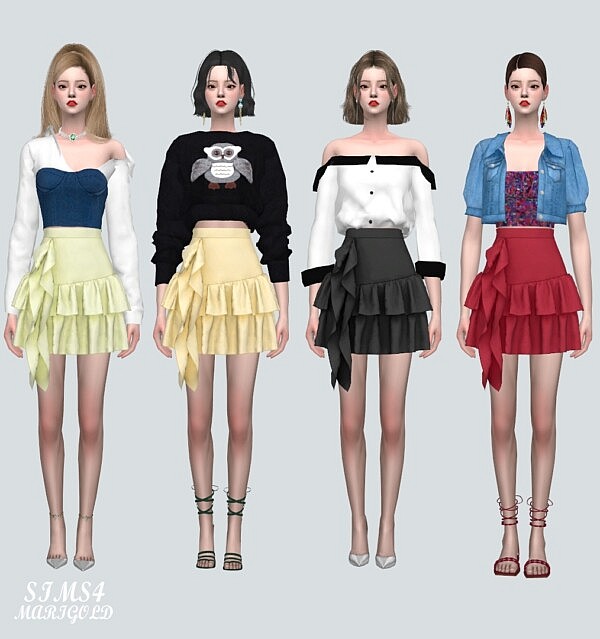 2 AA M Frill Mini Skirts from SIMS4 Marigold