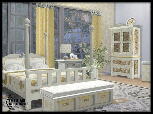 Summer Yellow Country Bedroom by seimar8 from TSR