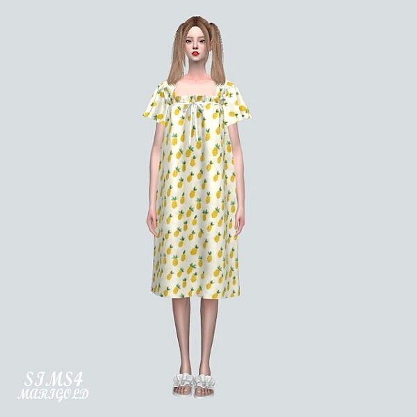 2N Ribbon Midi Dress from SIMS4 Marigold