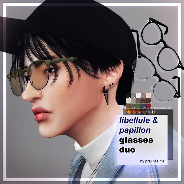 Libellule and Papillon Glasses Duo from Praline Sims
