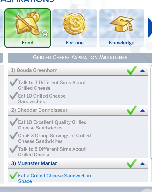 Grilled Cheese Aspiration in CAS by MxPlumbob from Mod The Sims