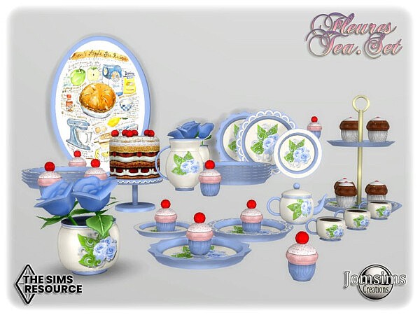 Fleures tea set by jomsims from TSR