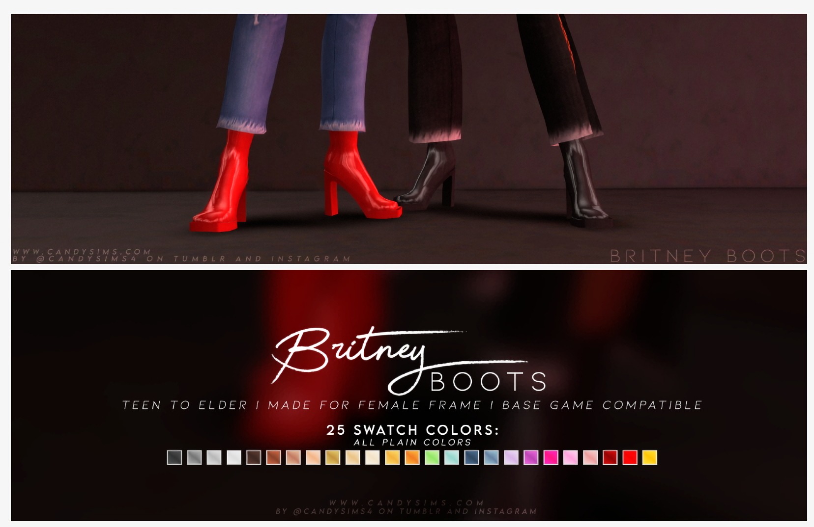 BRITNEY BOOTS from Candy Sims 4 • Sims 4 Downloads