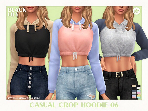 Casual Crop Hoodie 06 by Black Lily from TSR