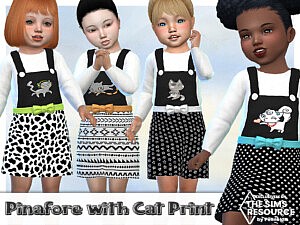 Cat Print Pinafore