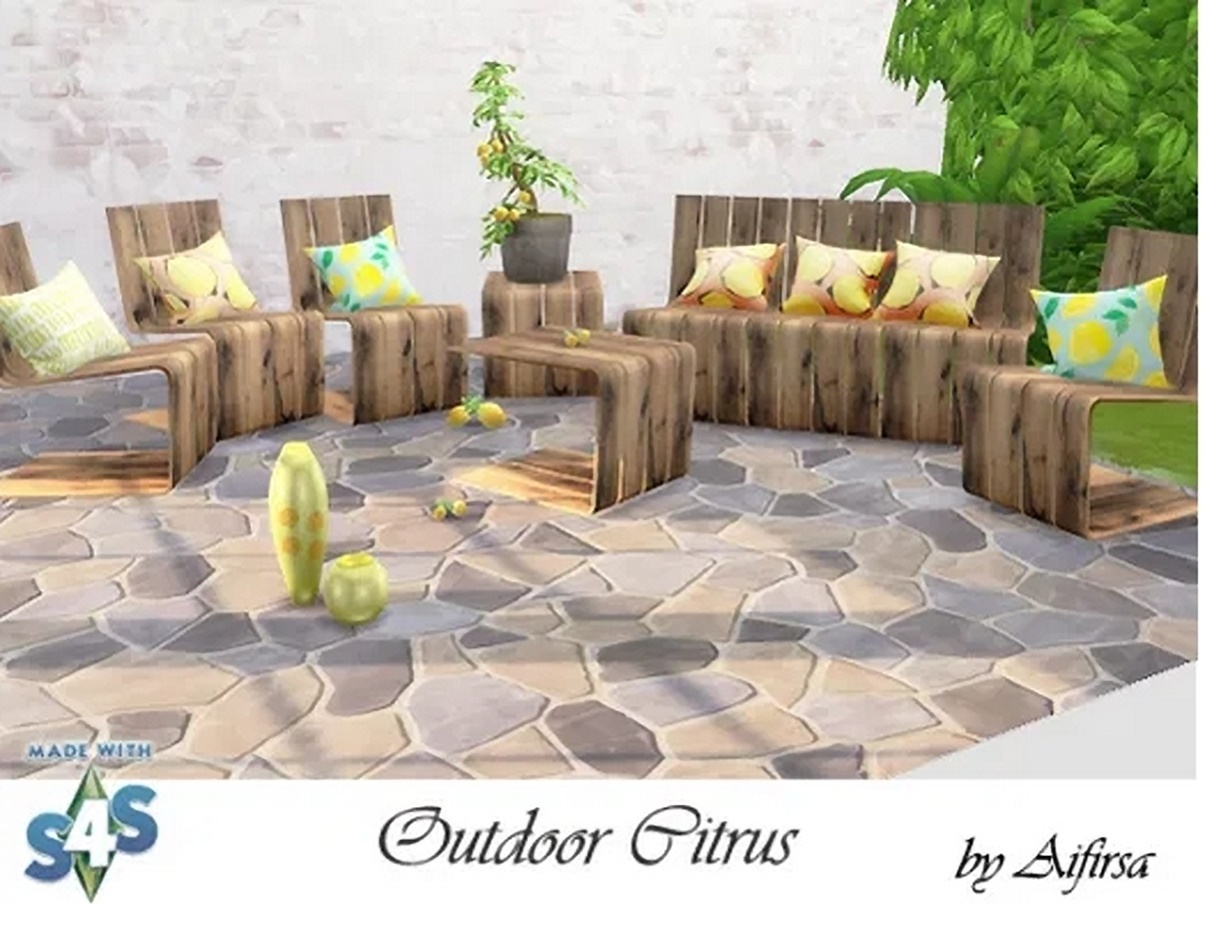 Citrus Garden Furniture and Decor from Aifirsa Sims
