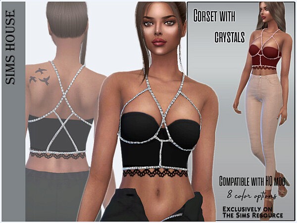 Corset with crystals by Sims House from TSR