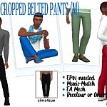 Croped Belted Pants sims 4 cc