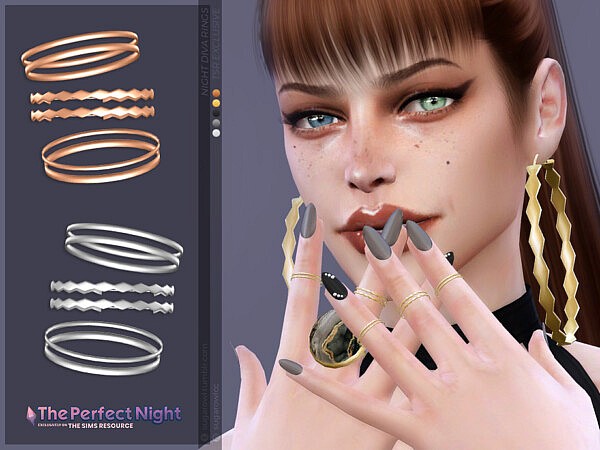 The Perfect Night Diva rings by sugar owl from TSR