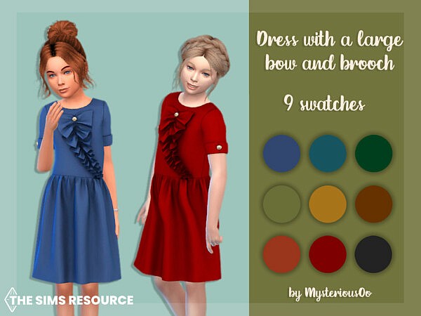 Dress with a large bow and brooch by MysteriousOo from TSR