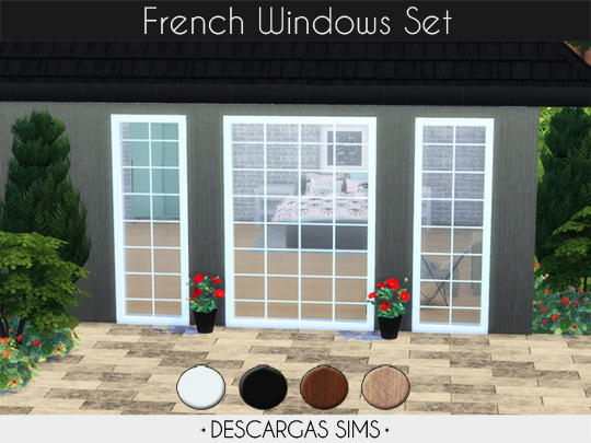 French Windows Set from Descargas Sims
