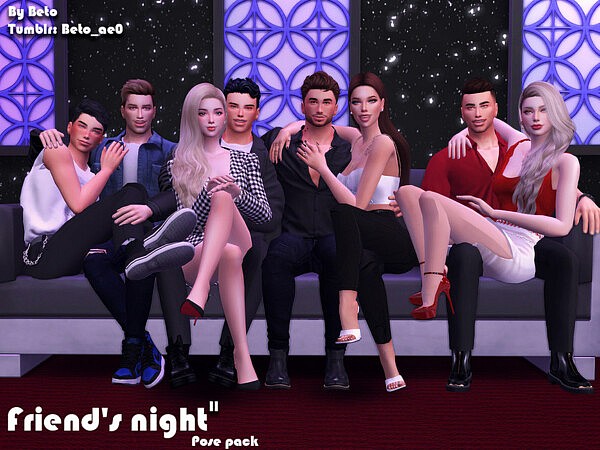 Friends night II Pose pack by Beto ae0 from TSR