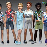 Jeans shorts and poloshirts for boys sims 4 cc