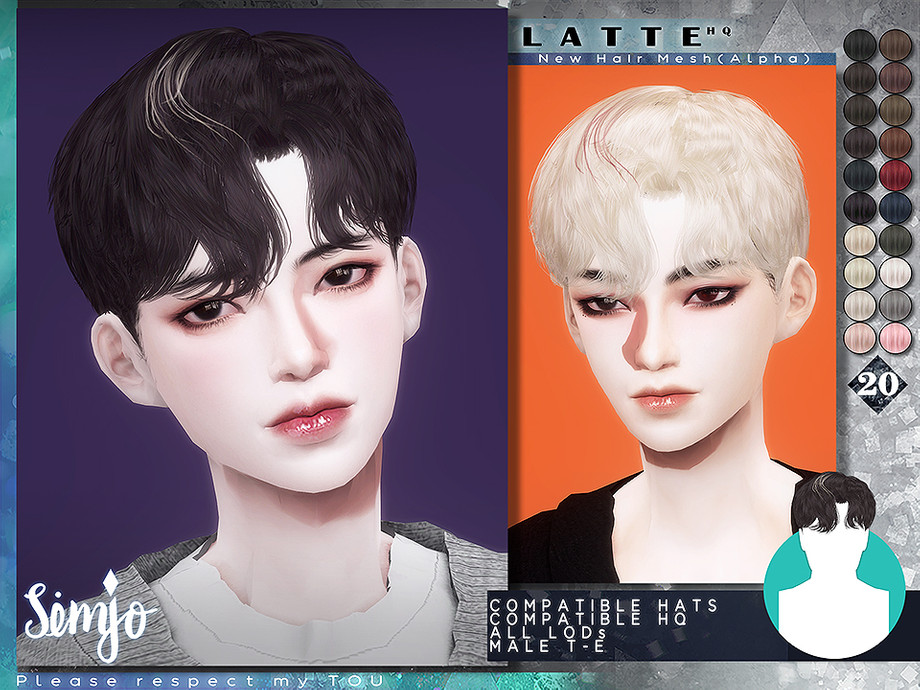 Latte Hair by KIMSimjo from TSR • Sims 4 Downloads