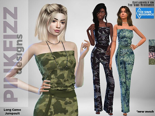 Long Camo Jumpsuit by Pinkfizzzzz from TSR