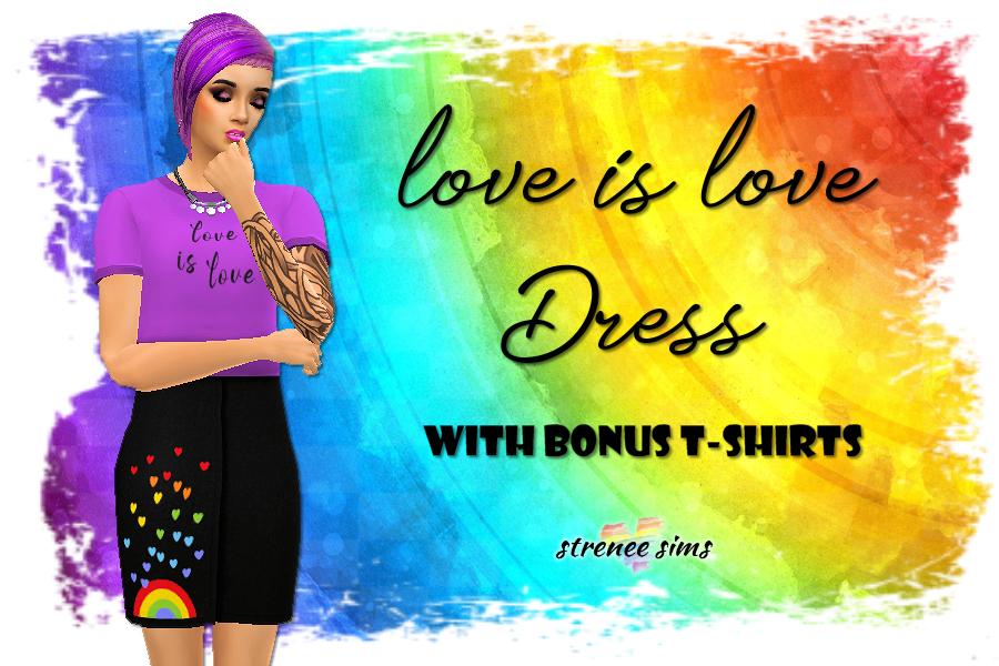 Love Is Love Dress With Bonus Tees From Strenee Sims Sims 4 Downloads
