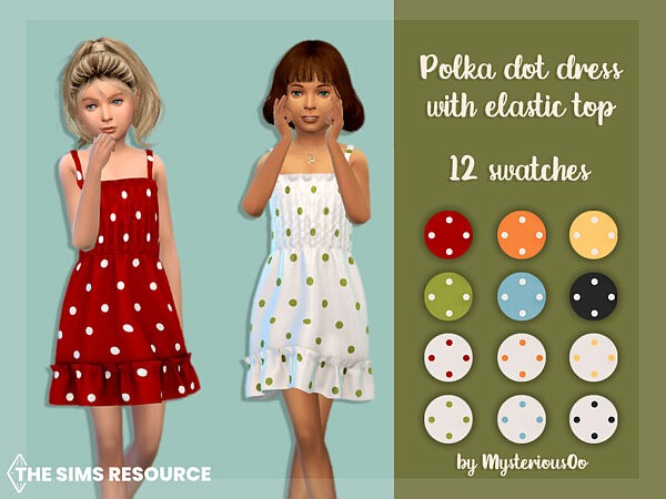 Polka dot dress with elastic top by MysteriousOo from TSR