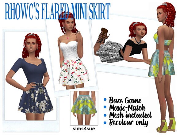 RHOWC’S Flared Mini Skirt from Sims 4 Sue