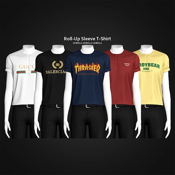 Roll Up Sleeve T Shirt from Gorilla