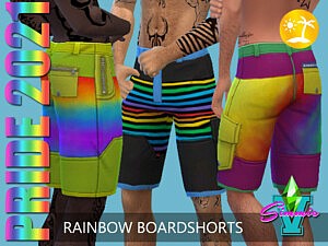 SimmieV Pride21 Rainbow Board Shorts