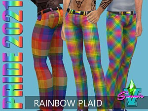 SimmieV Pride21 Rainbow Plaid Pants
