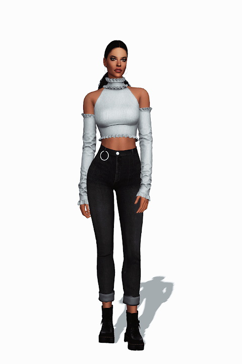 Cropped Ruffle Turtleneck Sweater from Gorilla