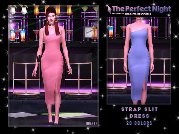 The Perfect Night Strap Slit Dress by OranosTR from TSR