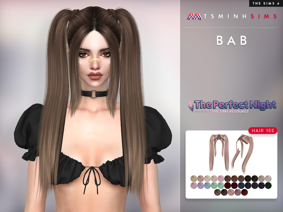 The Perfect Night – BAB Hair 155 by TsminhSims from TSR