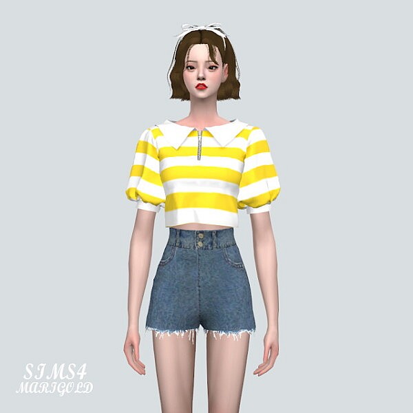 3 SC Puff Sleeves T shirts from SIMS4 Marigold