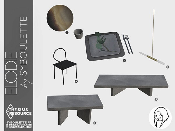 Elodie dining set by Syboubou from TSR