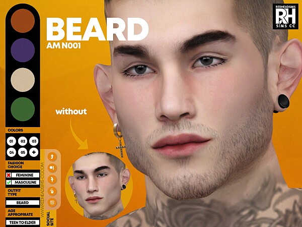 AM Beard N001 from Red Head Sims
