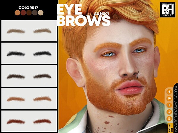 AU Eyebrows N001 from Red Head Sims