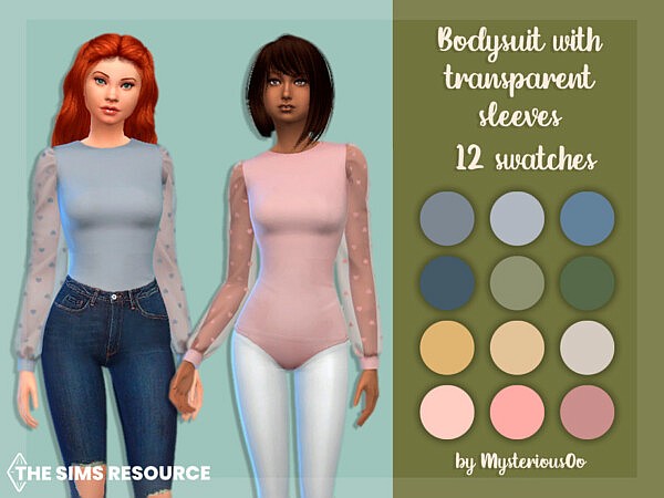 Bodysuit with transparent sleeves by MysteriousOo from TSR