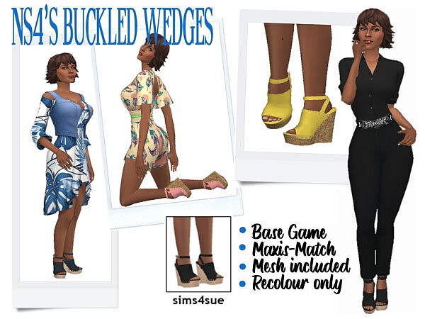 Buckled Wedges from Sims 4 Sue