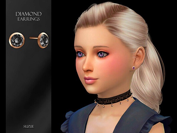 Diamond Earrings Child  by Suzue from TSR