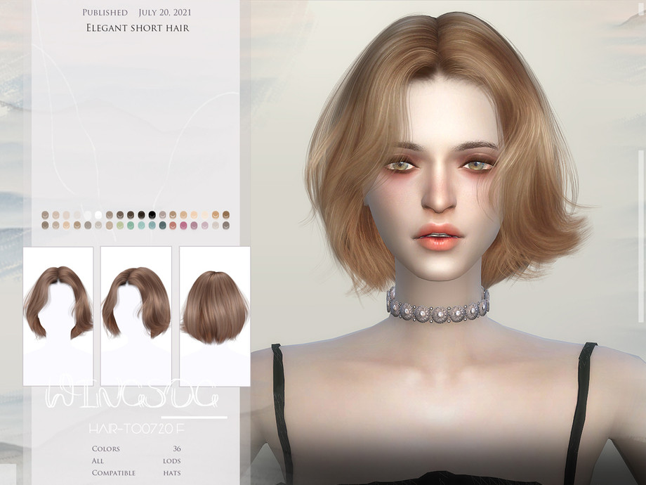 Elegant Short Hairstyle By Wingssims From Tsr • Sims 4 Downloads