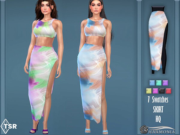 Flame Print Slinky Midaxi Skirt by Harmonia from TSR