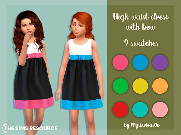 High waist dress with bow by MysteriousOo from TSR