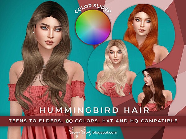Hummingbird Hair Retextured by SonyaSimsCC from TSR