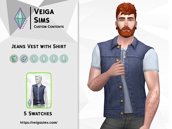Jeans Vest with Shirt by David Mtv from TSR