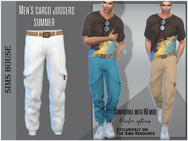 Mens cargo joggers summer by Sims House from TSR