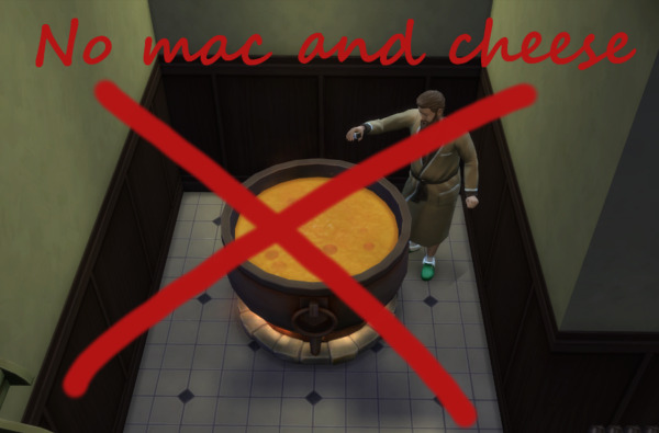 No autonomous cooking in cauldrons by dear dori from Mod The Sims