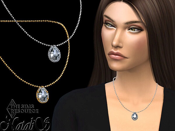 Pear cut halo pendant necklace by NataliS from TSR