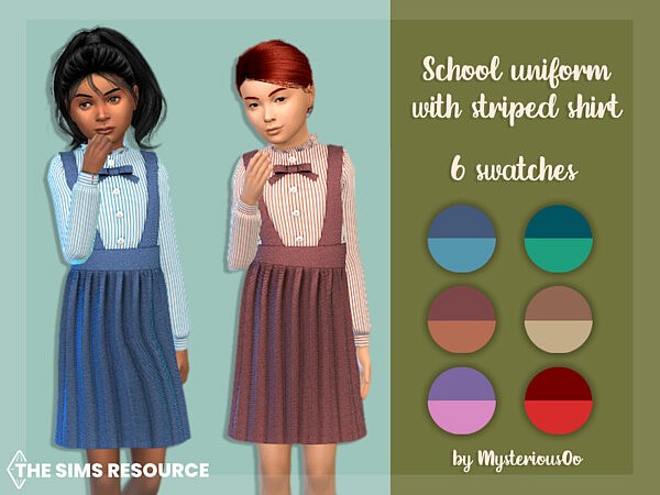 School uniform with striped shirt by MysteriousOo from TSR