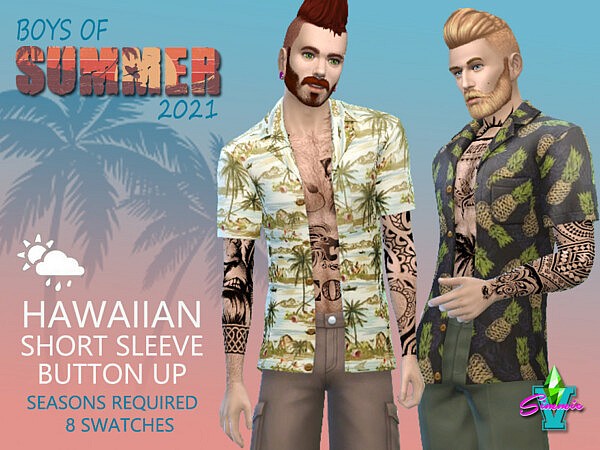 BoS Hawaiian Sort Sleeve Button Up by SimmieV from TSR