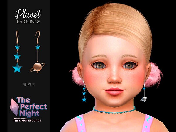 The Perfect Night Planet Earrings Toddler by Suzue from TSR
