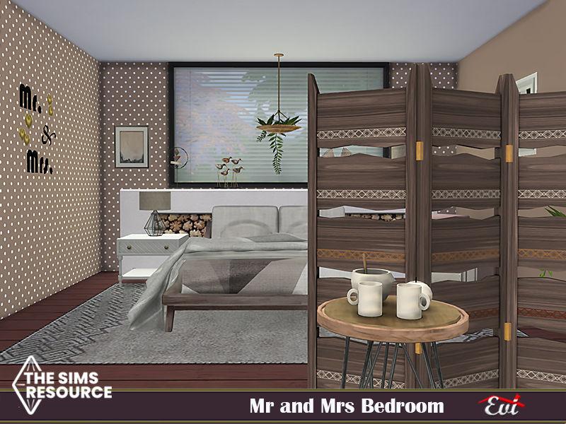 Mr. and Mrs Bedroom by evi from TSR • Sims 4 Downloads