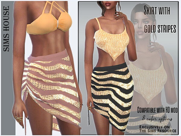Skirt with gold stripes by Sims House from TSR