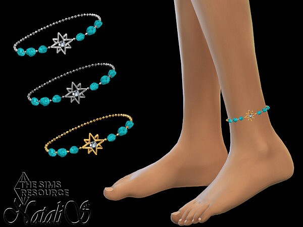 Starry turquoise gem anklet by NataliS from TSR