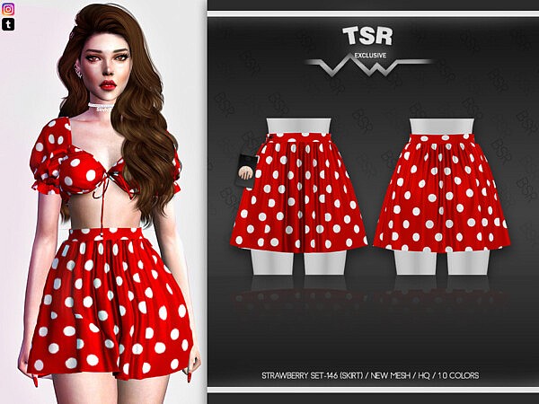 Starwberry Set 146 Skirt by busra tr from TSR